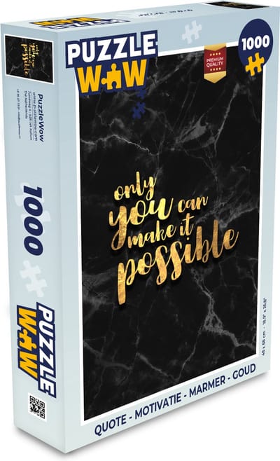 Puzzel Quote - Motivatie - Marmer print - Goud - Legpuzzel - Puzzel 1000 stukjes volwassenen