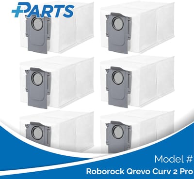 Roborock Qrevo Curv 2 Pro Stofzakken (6 Stuks, Plus.Parts® alternatief voor 8.02.0239)