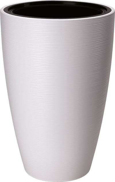 Form Plastic Plantenpot/bloempot Gobi - kunststof - wit - D40 x H58 cm - met binnenpot - rond