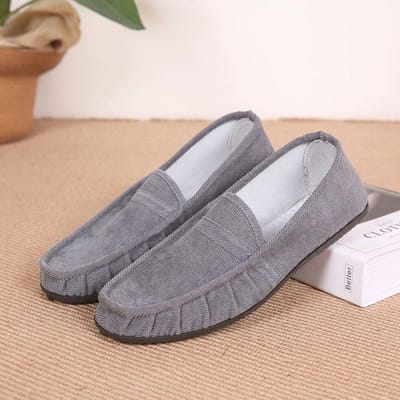 Herenschoenen Heren Canvas Schoenen Eenvoetige Stijgbeugel Loafers Heren Casual Schoenen 44 grijs