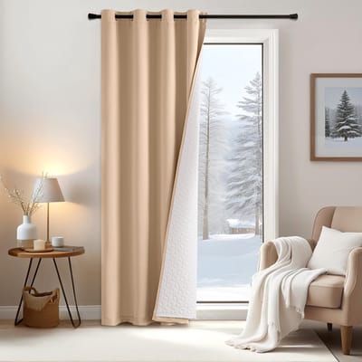 Dailygoods- Verduisteringsgordijnen dubbellaags - Warmte-isolerend - Koude- en windbescherming - 245 x 132 cm - 8 ogen - Hoogwaardige polyestervezel - Gordijnen