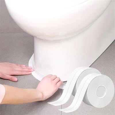 Allecto Plus - Waterdichte Toiletafdichting Strip 5M - Anti-Schimmel - Zelfklevend - Snijdbaar - Eenvoudig te Reinigen - Badkamer - Hygiëne