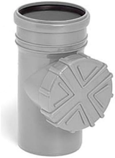 Gootspoelsysteem met Zeef - Afvoersysteem Drainagesysteem - Stormriolering Beschermen - Bladvanger Zeef - 110mm Buisdiameter - Grijs