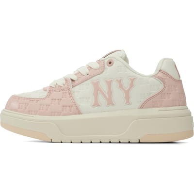 MLB New York Yankees Cuir Synthétique Confortables Polyvalentes Mode Décontracté Rétro Impression Motif Sombre Baskets Basses Baskets Unisexes 3ASXE035N-50PKS 36.5 white