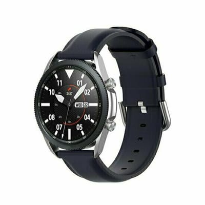 By Qubix - Classic leren bandje - Donkerblauw - geschikt voor Huawei Watch 5 - 46mm
