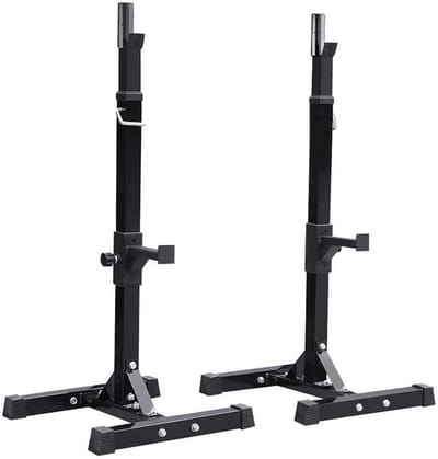 Verstelbaar Squat Rek - Krachtstation Pull Up - Thuis Krachttraining - Stabiel Driehoekig Ontwerp - Max 200 Kg - Zwart