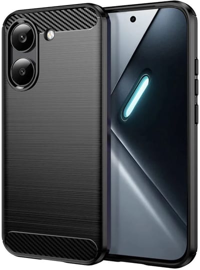 Hoesje geschikt voor Xiaomi Poco X8 Pro - Techsuit Carbon Silicone Back Cover - Zwart
