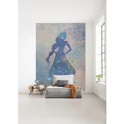 Komar Fotobehang Jasmin Silhouet - Blauw - 2,80m X 200cm
