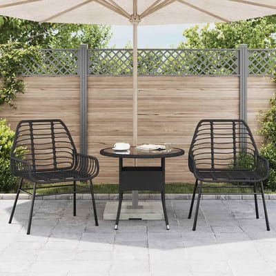 vidaXL - Tuinstoelen - 2 - st - poly - rattan - zwart