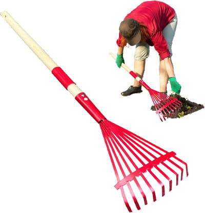 Tuingereedschap Kinderen - Strand Speelgoed - Buiten Spelen - Houten Handvat - 72 cm Lengte - Bladbezem