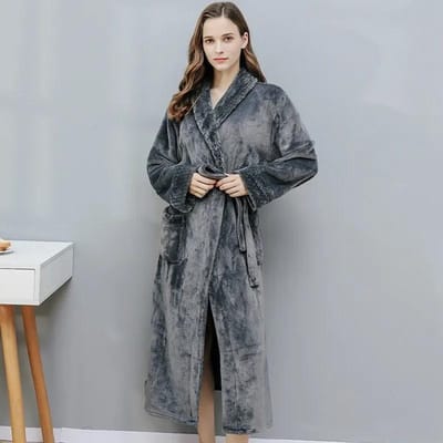 Dames Herfst en Winter Warm Lang Koraalfluweel Dik Koppel Badjassen Heren Dames Pyjama's Douchejas Badhanddoeken voor Volwassenen M