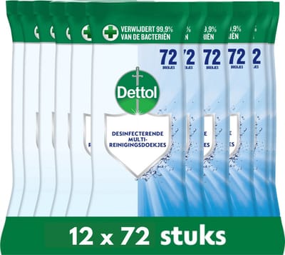 Dettol Doekjes Hygiënische 72st - 10 Stuks - Voordeelverpakking