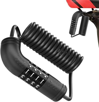 Helm Slot Kabel - Combinatie Slot - Motorfiets Beveiligen - Intrekbaar Lichtgewicht - 1.2 Meter - Zwart