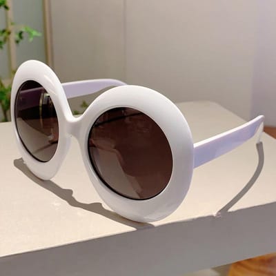 Oversized Ronde Zonnebril Dames Heren Luxe Vintage Designer Groot Montuur UV400 Zonnebrillen voor Buiten Reizen Punk as the photo