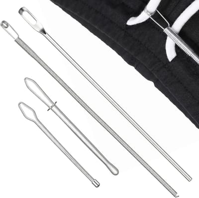 Trekkoord Tool Set - Naaigereedschap Lus - Kleding Repareren - 8 Delig Compleet - 4 Stijlen - Zilver