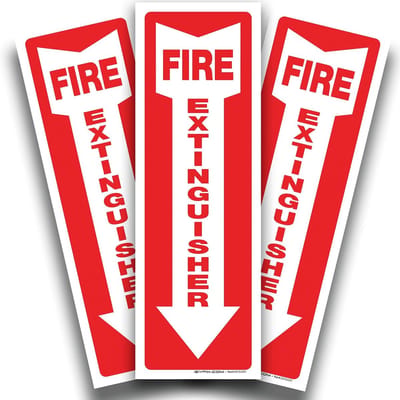 3x Brandblusser Sticker - Zelfklevend Indicatorbord voor Binnen en Buiten