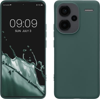kwmobile telefoonhoesje geschikt voor Xiaomi Redmi Note 13 Pro+ 5G / Redmi Note 13 Pro Plus 5G - Hoesje voor smartphone - Back cover in blauwgroen