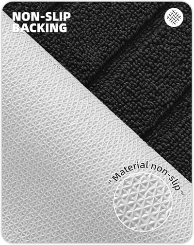 Famanu – Keukentapijt antislip 43 5 x 200 cm microvezel voor keuken voorgootsteen machinewasbaar absorberend loper voor keuken eetkamer woonkamer zwart