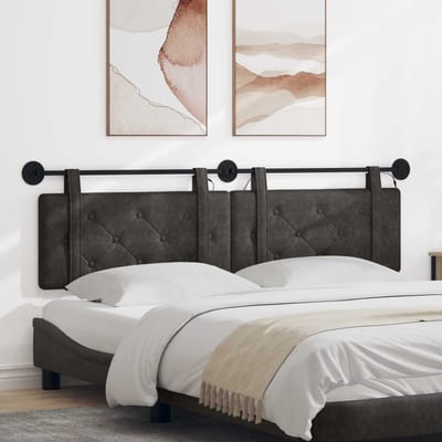 vidaXL - Hangend - hoofdbord - Zwart - Antiek - PU