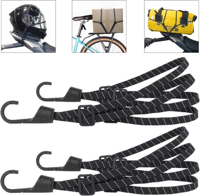 2 Stuks Elasticiteit Bevestigingsbanden met Haken voor Motorfiets en Fiets - 60 cm