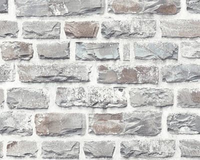 BREUKSTENEN BEHANG | industrieel - Grijs Bont - A.S. Création Elements 2