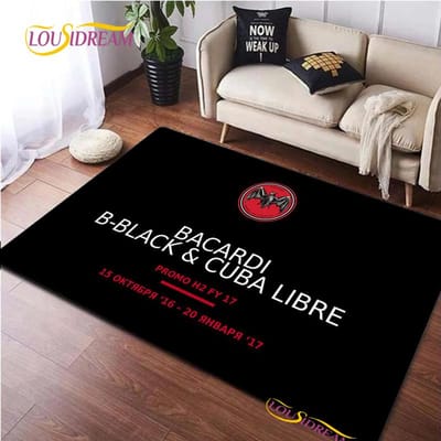 Bacardi Rum logo Creatieve Vloerkleden, Tapijt voor Woonkamer Slaapkamer Huisdecoratie, Kinderen Keuken Badkamer Antislip Vloermat Alfombra 60*90cm
