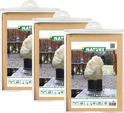 Nature plantenhoes met trekkoord - 9x stuks - H100 x D50 cm - beige - anti-vorst beschermhoes