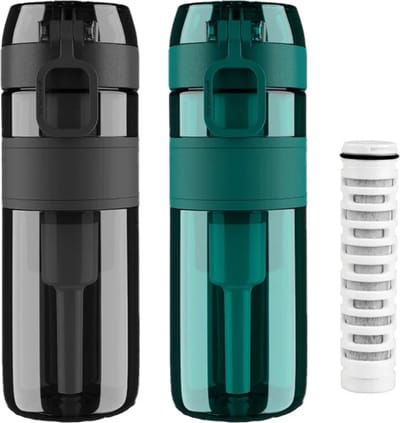 Waterfilterfles Zwart- Geschikt voor Noodpakket - Survival- Zuiver drinkwater.