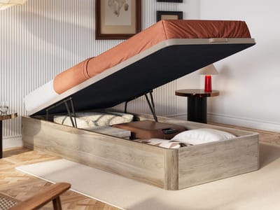 Vente-unique Bedbodem met opbergruimte HESTIA van YSMÉE - Licht naturel - 90 x 190 cm
