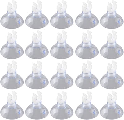 Dailygoods- Zuignappen 20 Stuks - Aquarium Zuignappen - Stevige Houder - Rubber/Kunststof - Eenvoudig te Installeren - Heldere Kleur - Aquariumaccessoires