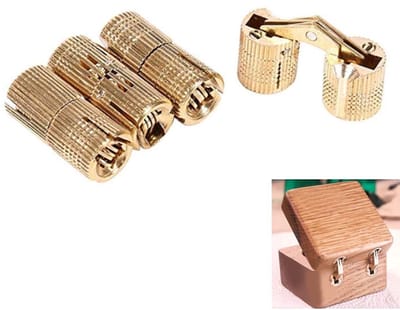 Dailygoods- Scharnieren 10mm - Kleine Scharnieren - Deur Scharnieren - Zwart - Hoogwaardige Koper - 180° Openingshoek - Deurscharnier