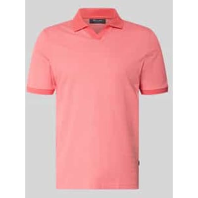 regular fit poloshirt van katoen met V-hals