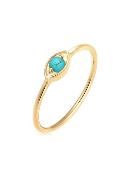 Elli - Ring - Dames Boze Oog Talisman met Howliet in 925 Sterling Zilver Verguld - Dames