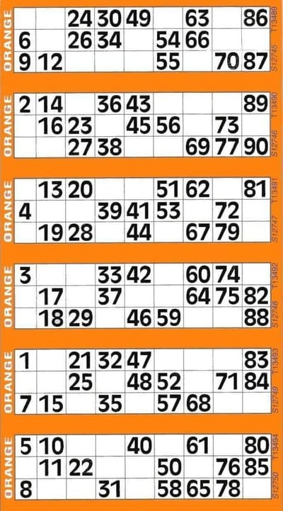 600 Bingo Tickets - Groene Pad met 6 Kaarten per Vel