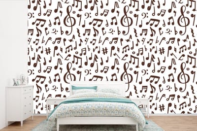 Behang - Fotobehang Muzieknoten - Patronen - Muziek - Breedte 360 cm x hoogte 240 cm