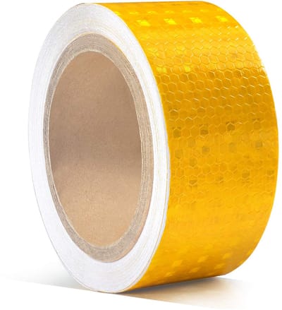 5 cm waarschuwingslint voor aanhangwagens – Reflecterend, zelfklevend, geel