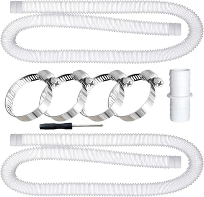 Flexibele Zwembadslang 150 cm, 32 mm, UV- en Chloorbestendig, Inclusief 4 Veiligheidsclips voor Zwembadpompen en Watercirculatie