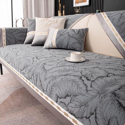 Blad Jacquard Chenille Bankhoes Vier Seizoenen Universeel Kussen Nieuw Antislip Woonkamer Bankkussen Licht Luxe Bankhoes 70x70cm 1pcs