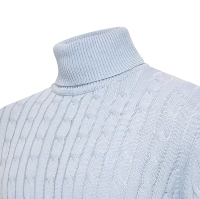 Cappuccino Italia - Heren Trui Pullover Aosta Cable - Blauw - Maat L