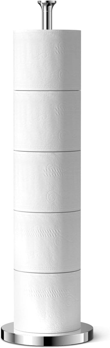 Vrijstaande toiletrolhouder met reservefunctie, roestvrijstalen design voor badkamer en toilet