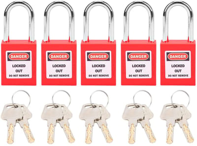 Dailygoods- Veiligheidshangslot Klein - Hangslot met 2 Sleutels - Nylon PA - Geschikt voor Transport - Beschrijfbaar Label - Schokbestendig