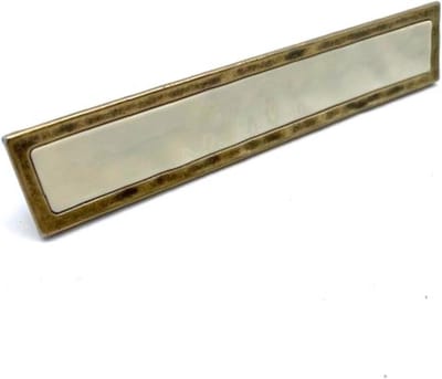 Greep Messing patina met ivoor inleg rechthoekig 96mm