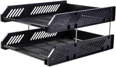 Stapelenbare 2-laagse Papieren Tray voor Desk Organizer, Documentenopslag en Bureauorganisatie voor Thuiswerkplek