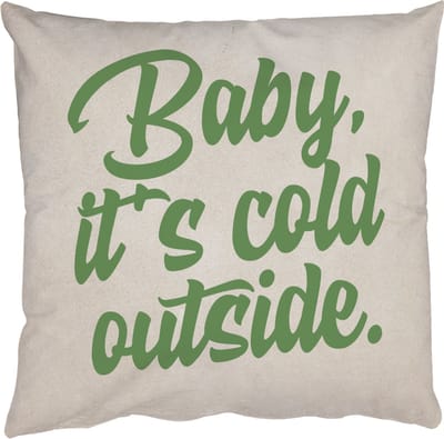 Sierkussens - Kussentjes Woonkamer - 50x50 cm - Quotes - Kerst - Baby it's cold outside - Groen - Feestdagen