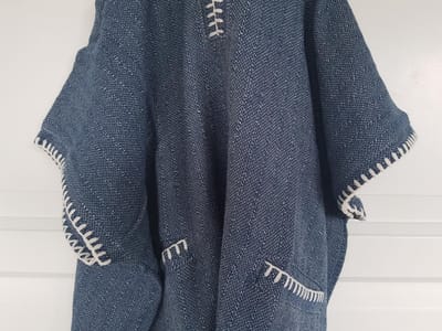 Kinder Strandponcho Hamam Navy - 8-9 jaar - - jongens/meisjes/unisex pasvorm - poncho handdoek voor kinderen met capuchon - zwemponcho - badcape - badponcho