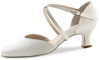 Werner Kern Patty Dames Dansschoenen Wit Satijn - Hak 5,5 cm - Bruidsschoenen voor binnen - Dichte neus - Suede zool - Werner Kern Bridal - Wit - 34.5