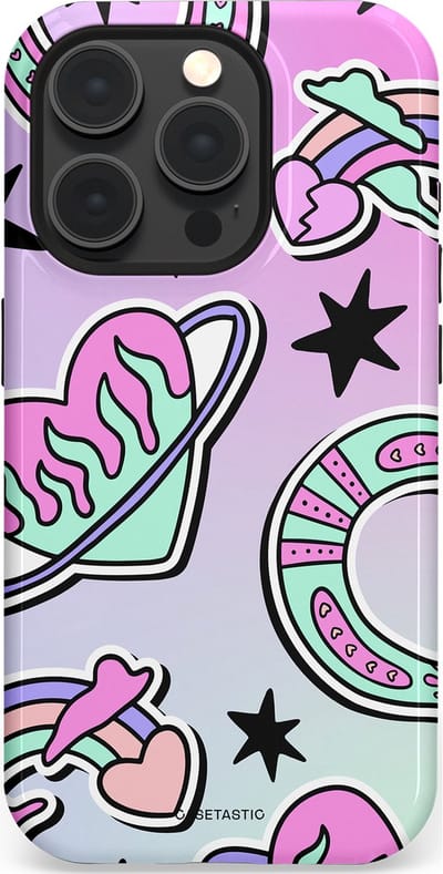 Casetastic Hoesje Geschikt voor Apple iPhone 15 Pro Magsafe - Stijlvolle Beschermende Duo-layer Case - Paarse Droomwereld