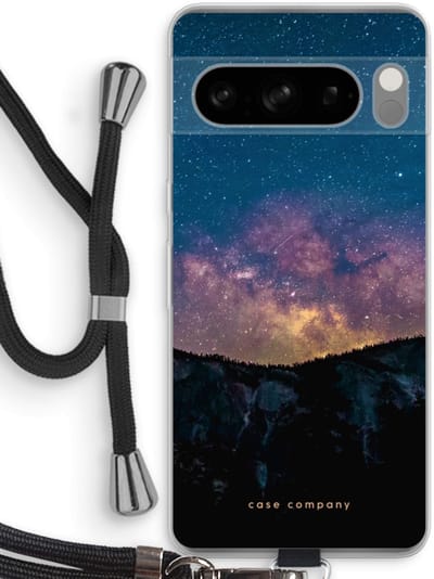 Case Company® - Hoesje met koord geschikt voor Google Pixel 8 Pro hoesje met Koord - Travel to space - Telefoonhoesje met Zwart Koord - Bescherming aan alle Kanten en Over de Schermrand