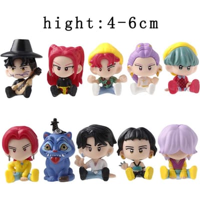 vendu 10 pièces/Ensemble Kpop Demon Hunters Figurine d'Action Jouet Derpys Tiger Rumi Mira Zoey Sussy Figurine Poupée Pour Fans Cadeau gray