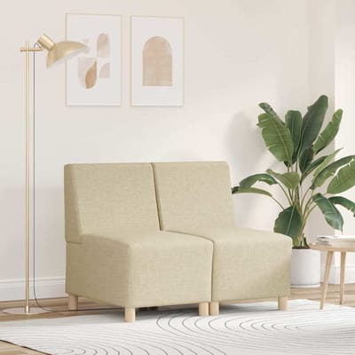 vidaXL Modulaire Sofa Eenheid Armless 2 pcs Crème 55 x 74 x 82 cm Stof
